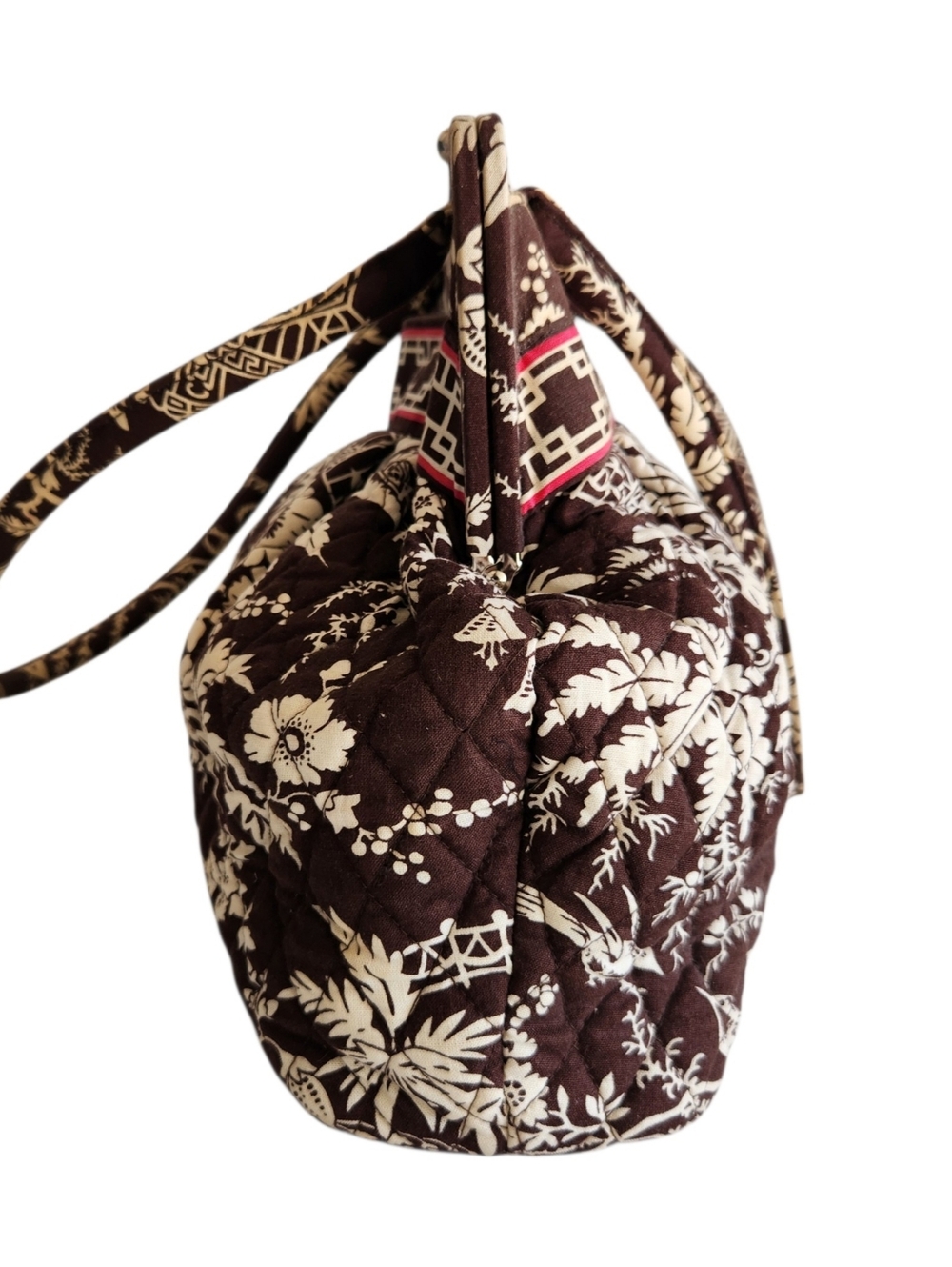 Vintage Y2K  Vera Bradley Morgan Kisslock Shoulder Bag Imperial Toile Brown - Picture 4 of 12